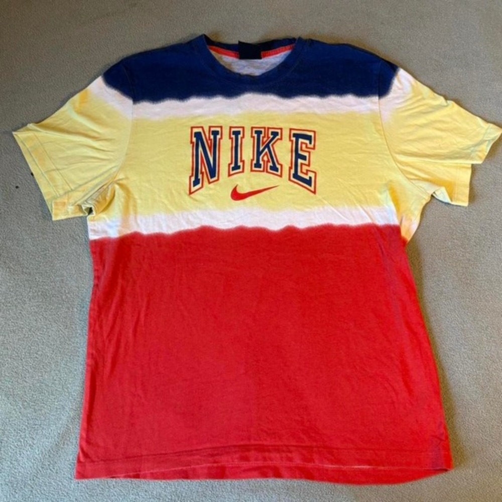 Nike tie-dye t-shirt in blue‎ and red